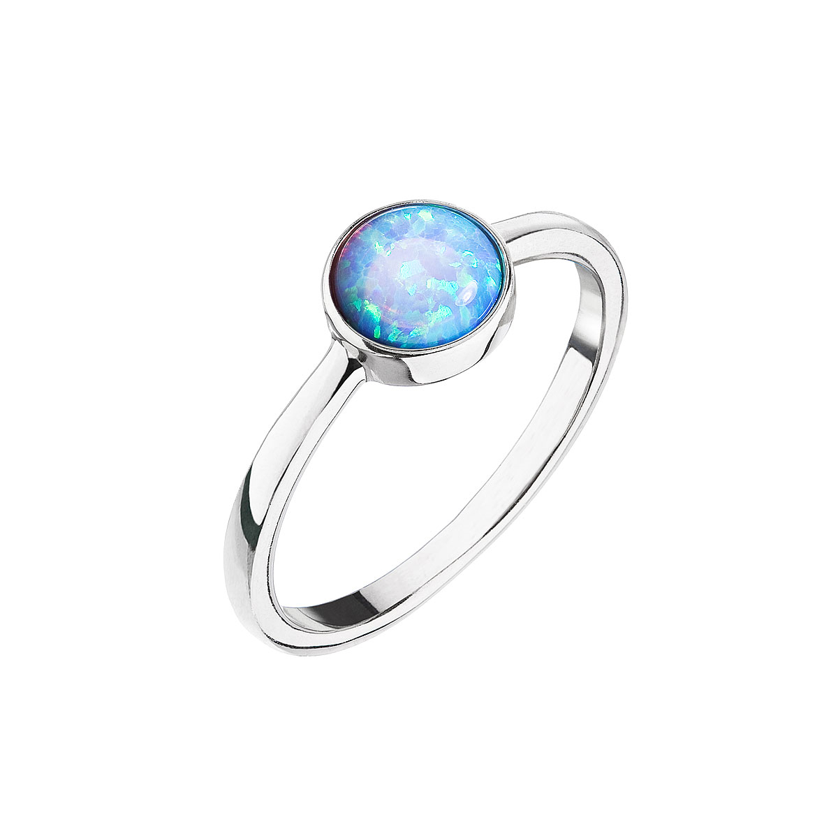 Strieborný prsteň so svetlo modrým opálom