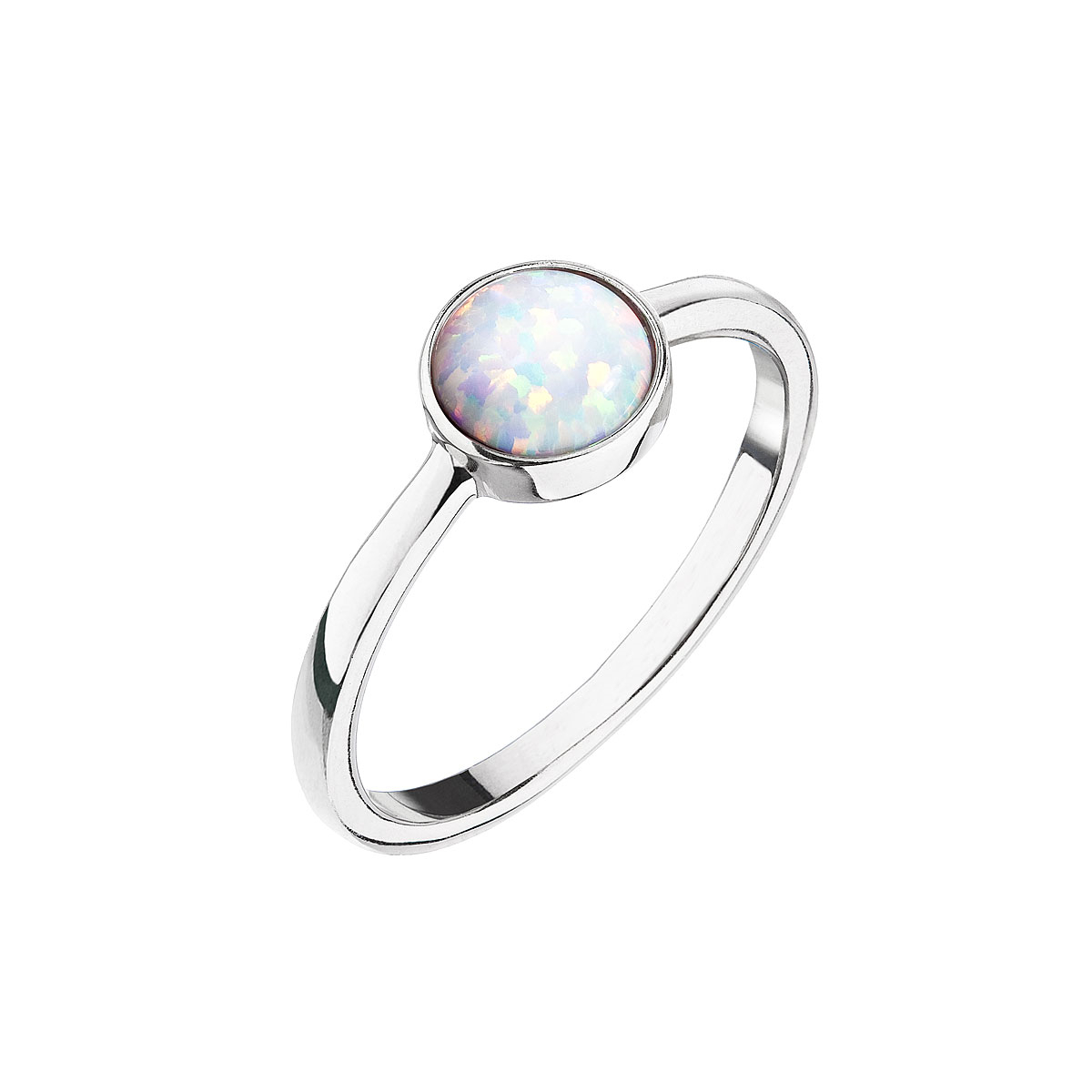 Strieborný prsteň so bielym opálom