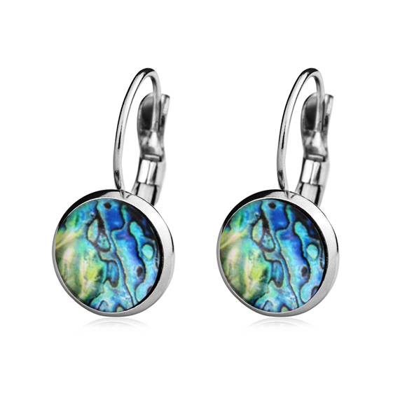 Oceľové náušnice abalone