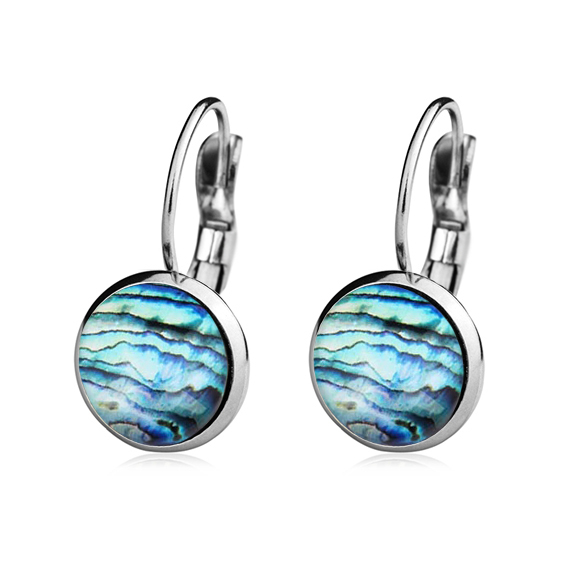 Oceľové náušnice abalone