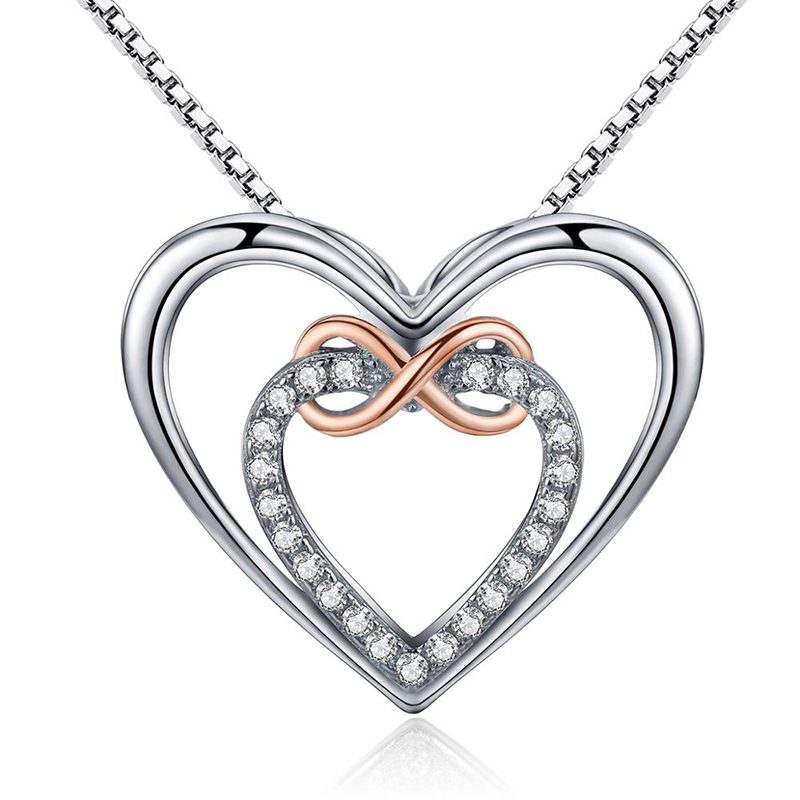 Strieborný náhrdelník - srdce