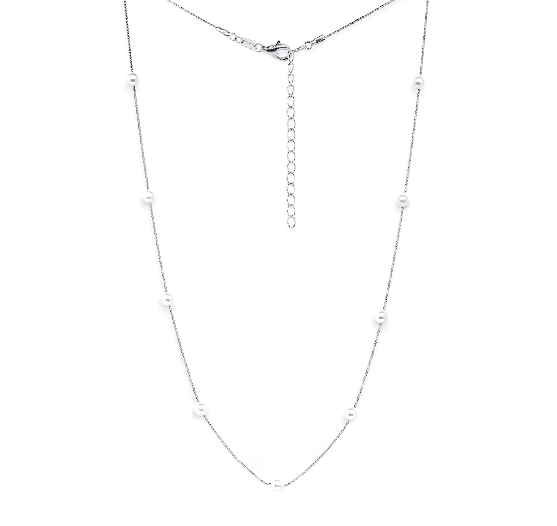 Strieborný náhrdelník s prírodnými perlami