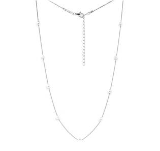 NB-2165 Stříbrný náhrdelník s přírodními perlami