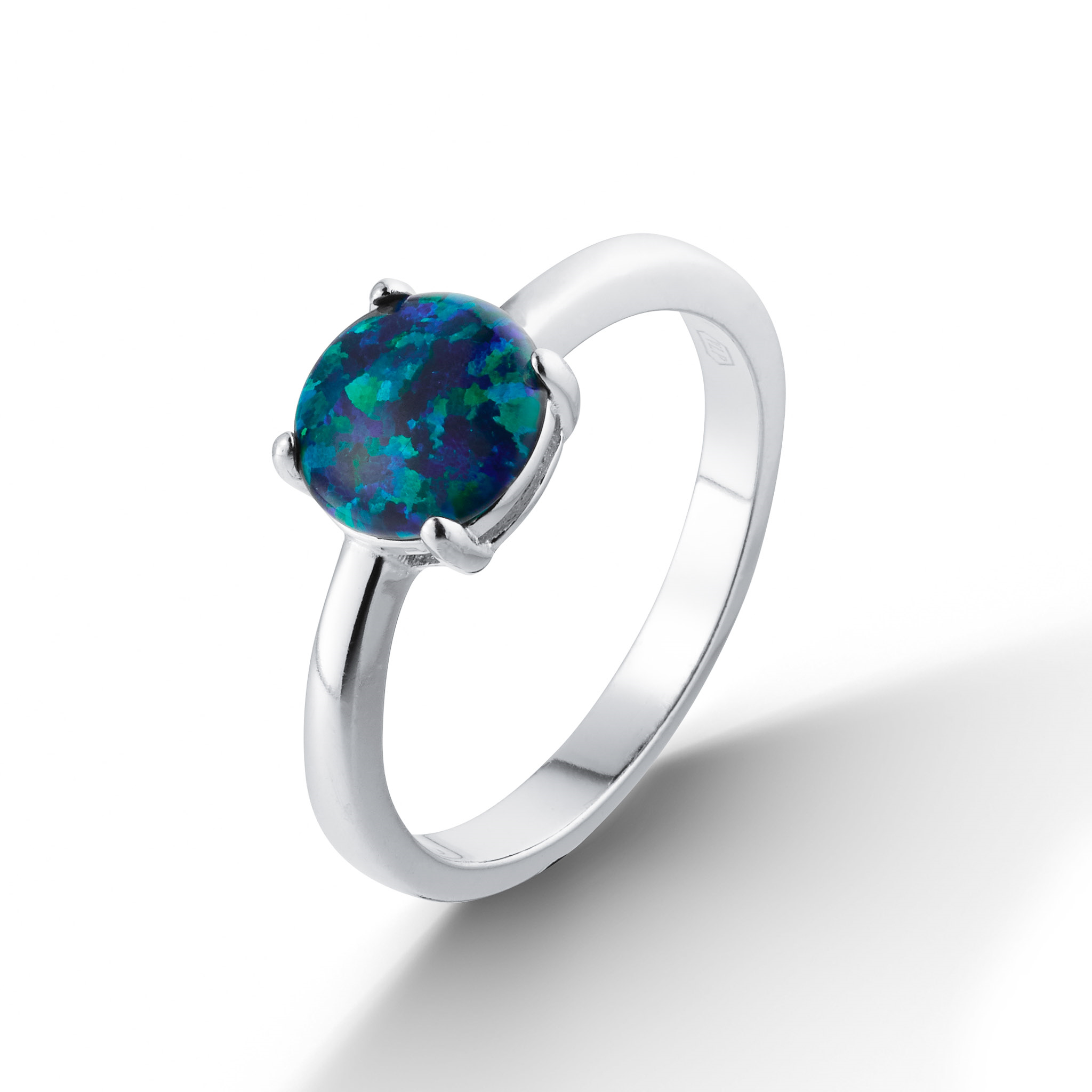 Strieborný prsteň so zeleným opálom