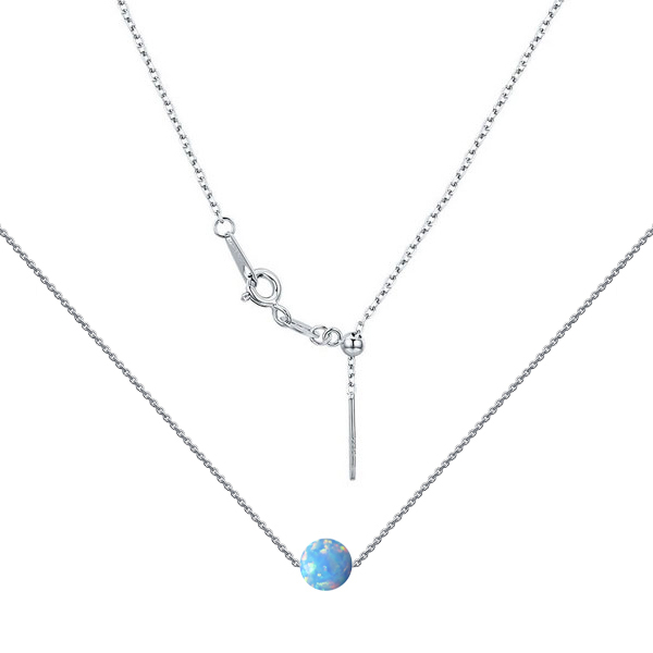 Strieborný náhrdelník s opálom - gulička 5 mm