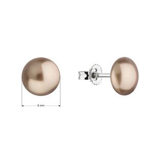 EG2907-BR Stříbrné náušnice s perlou Bronze