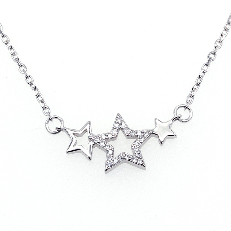 Strieborný náhrdelník so hviezdami