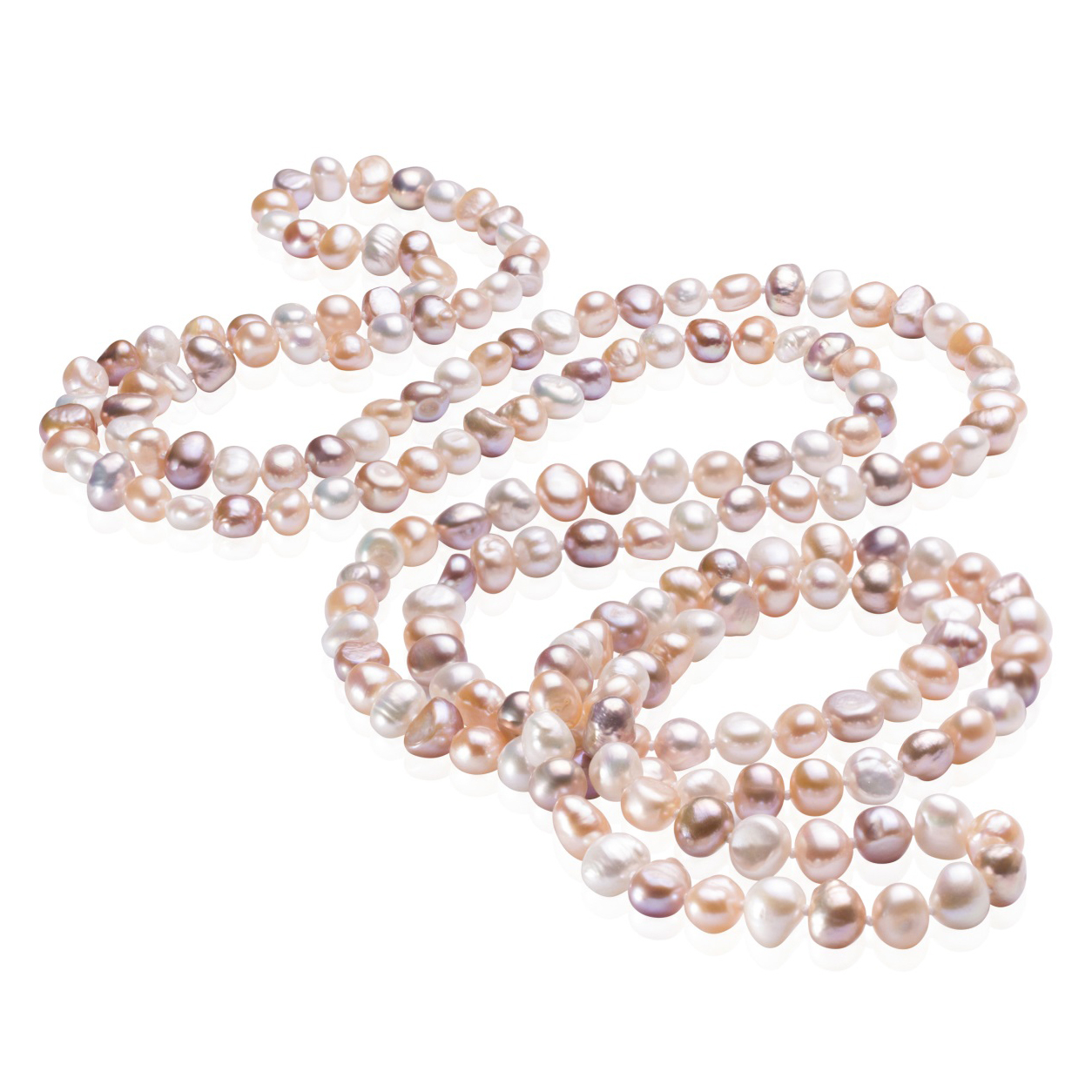 Strieborný náhrdelník s nepravidelnými riečnymi perlami