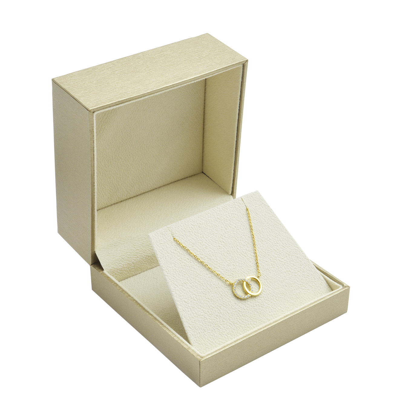 Pozlátená koženková krabička na retiazku alebo náhrdelník