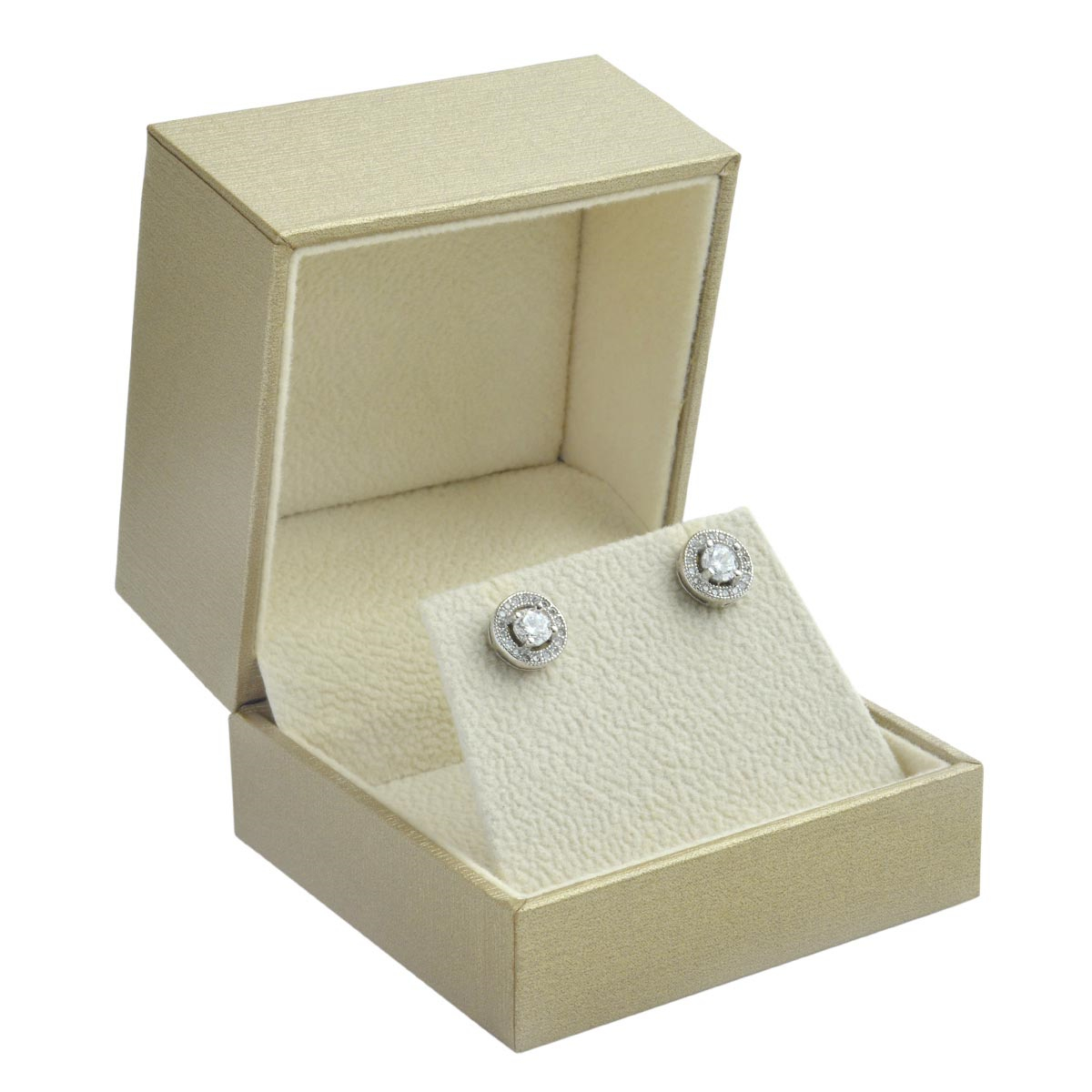 Pozlátená koženková krabička na náušnice alebo retiazku
