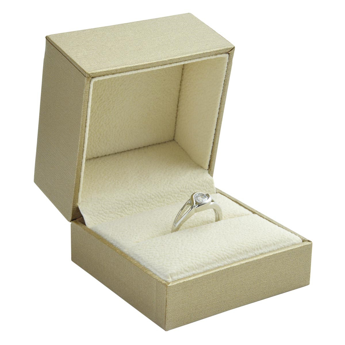 Šperky4U Zlacená koženková krabička na prsten - KR0400