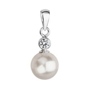Stříbrný přívěšek s hnědou perlou Crystals from Swarovski®
