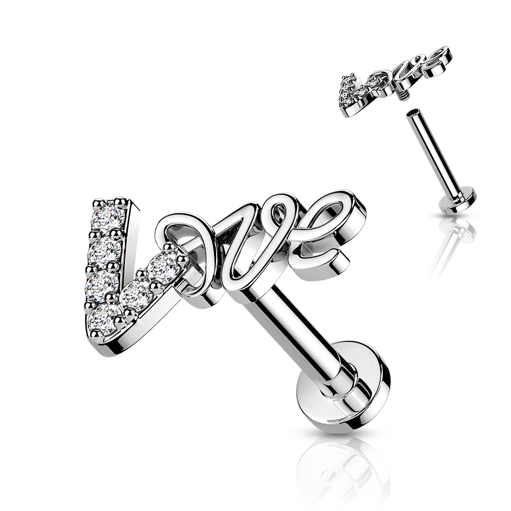 Šperky4U Piercing do brady Love - LB1097ST-1206