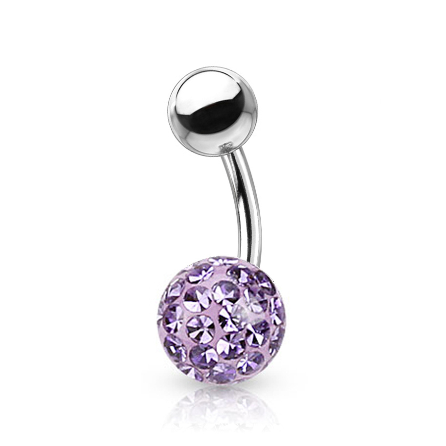 NUBIS® Piercing do pupíku s kamínky Crystals From Swarovski® kulička 8mm - BS1003VI-06