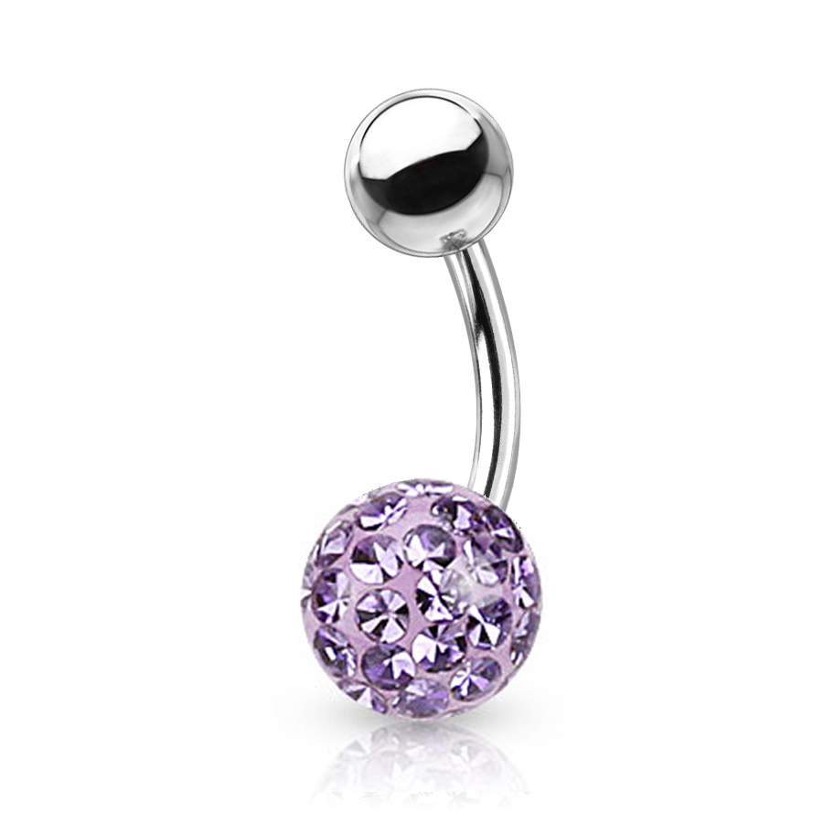 NUBIS® Piercing do pupíku s kamínky Crystals From Swarovski® kulička 8mm - BS1003VI-08