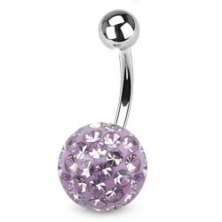 Piercing do pupku s kamienkami Crystals From Swarovski® VIOLET