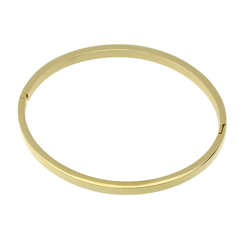 Šperky4U Ocelový náramek kruh otevírací, šíře 4 mm - OPA1709-GD