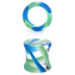 Šperky4U Plug do ucha - barva zelená/modrá - PL01021-04GB