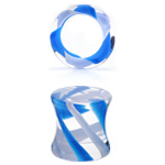 Šperky4U Plug do ucha - barva bílá/modrá - PL01021-04WB