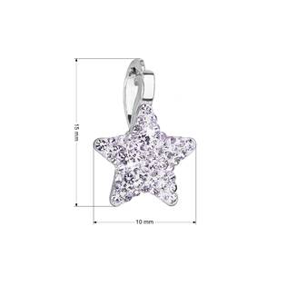EG1176-VI Stříbrný přívěsek s Preciosa krystaly, Violet