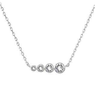 EG4277 Stříbrný náhrdelník s bílými krystaly