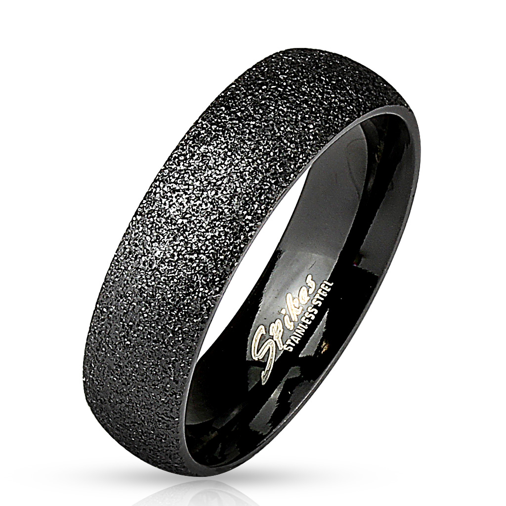 OPR0032 Dámsky čierny snubný prsteň šírky 6 mm