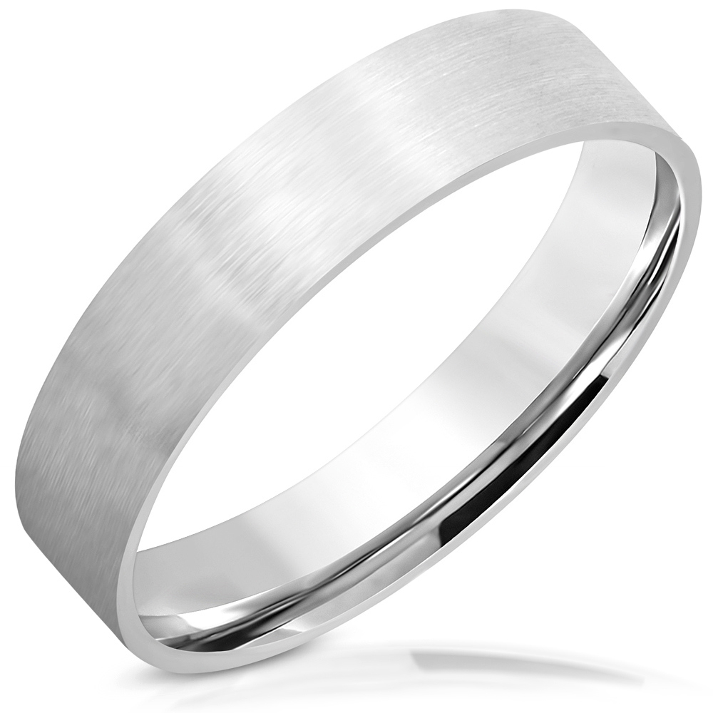 Šperky4U Ocelový prsten matný, šíře 5 mm - velikost 55 - OPR1742-55