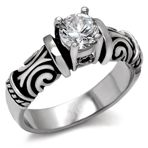 Šperky4U Ocelový prsten se zirkonem - velikost 60 - AL-0108-60