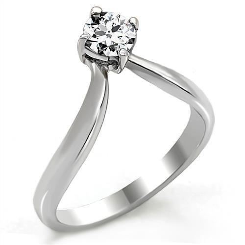 Šperky4U Ocelový prsten se zirkonem špička - velikost 52 - AL-0095-52