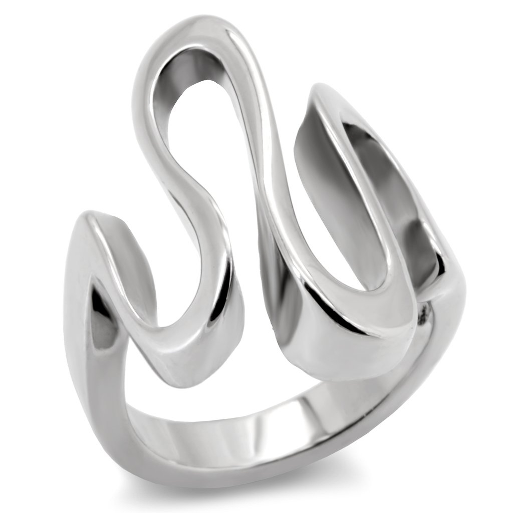 Šperky4U Extravagantní ocelový prsten vlnka - velikost 62 - AL-0087-62