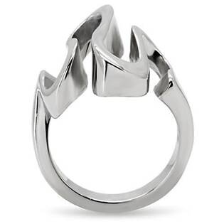 Extravagantní ocelový prsten vlnka