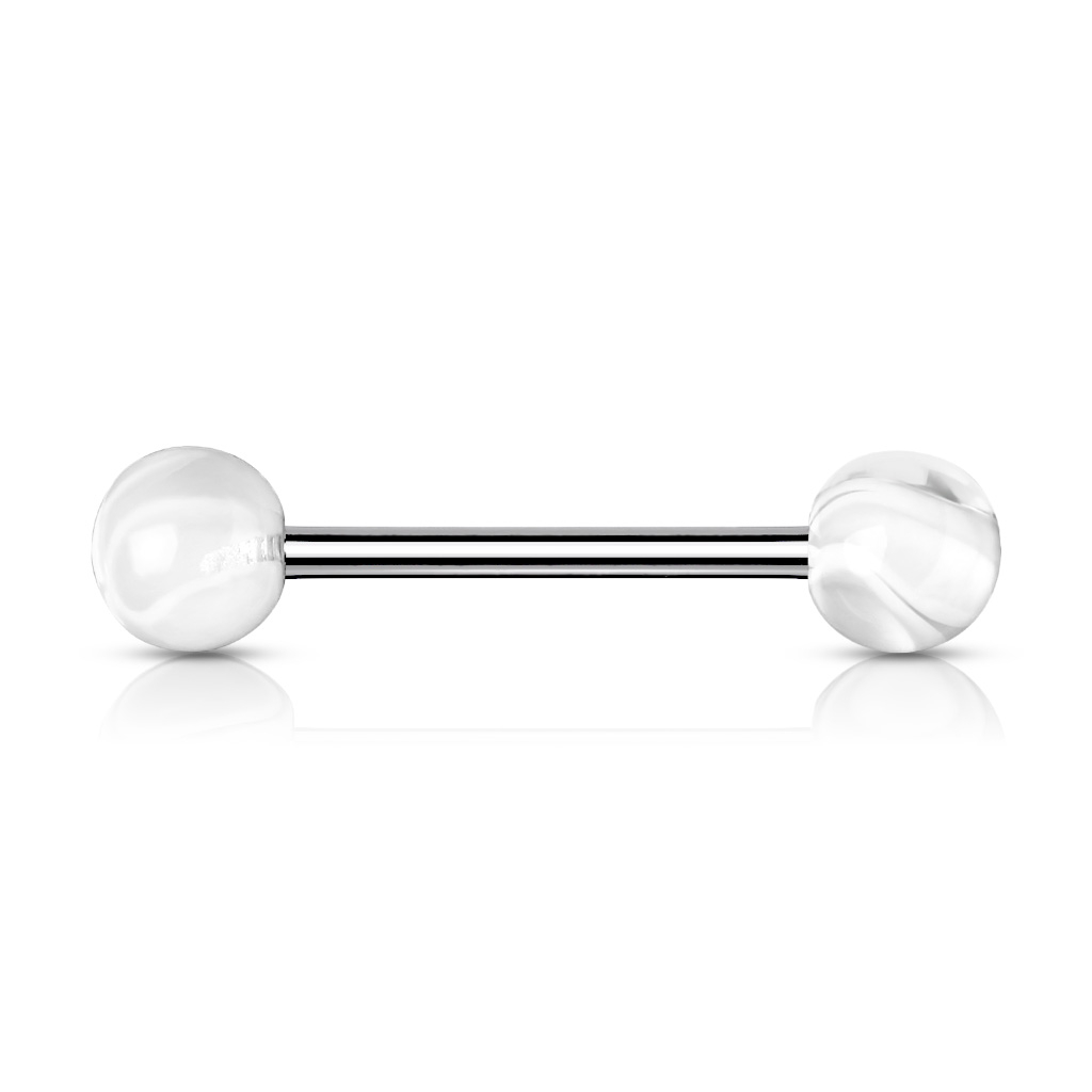 Šperky4U Piercing do jazyka akrylát - PJ01096-W