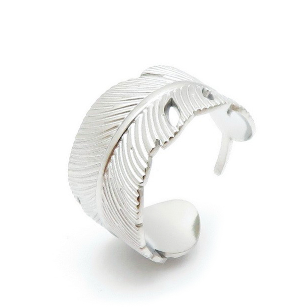Šperky4U Ocelový prsten peříčko - velikost 55 - OPR1874-55