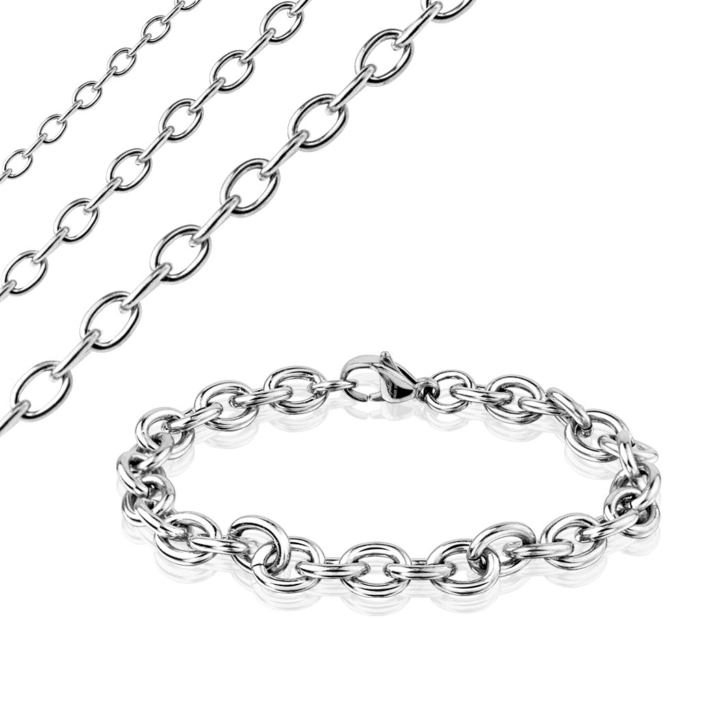 Šperky4U Ocelový náramek vhodný k zavěšení přívěšků, tl. 5 mm - OPA1042-050