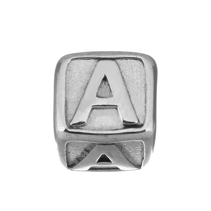 Šperky4U Navlékací ocelový přívěšek korálek - písmeno - K0011-A