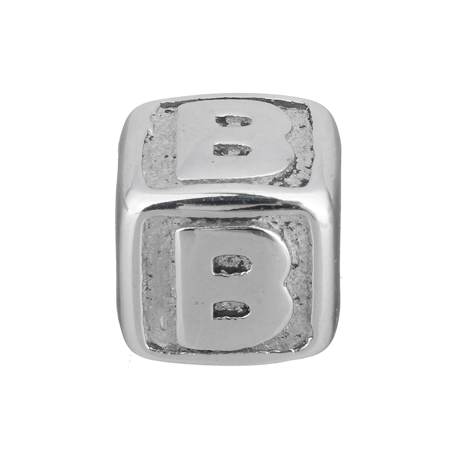 Šperky4U Navlékací ocelový přívěšek korálek - písmeno - K0011-B
