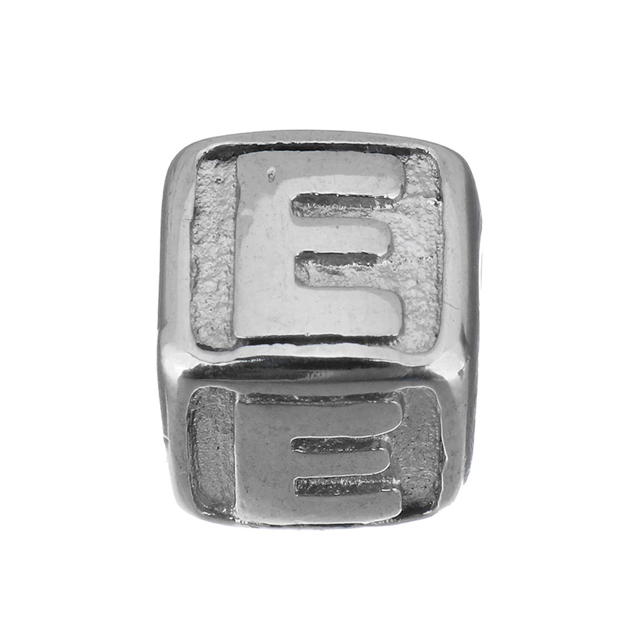 Šperky4U Navlékací ocelový přívěšek korálek - písmeno - K0011-E