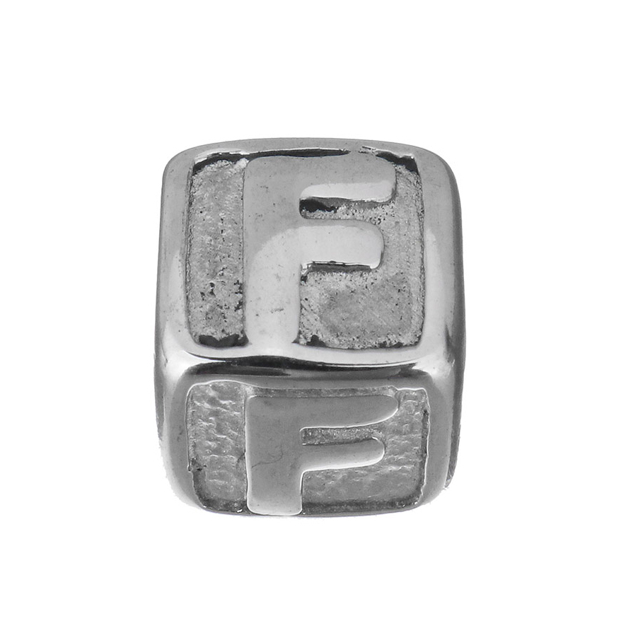 Šperky4U Navlékací ocelový přívěšek korálek - písmeno - K0011-F