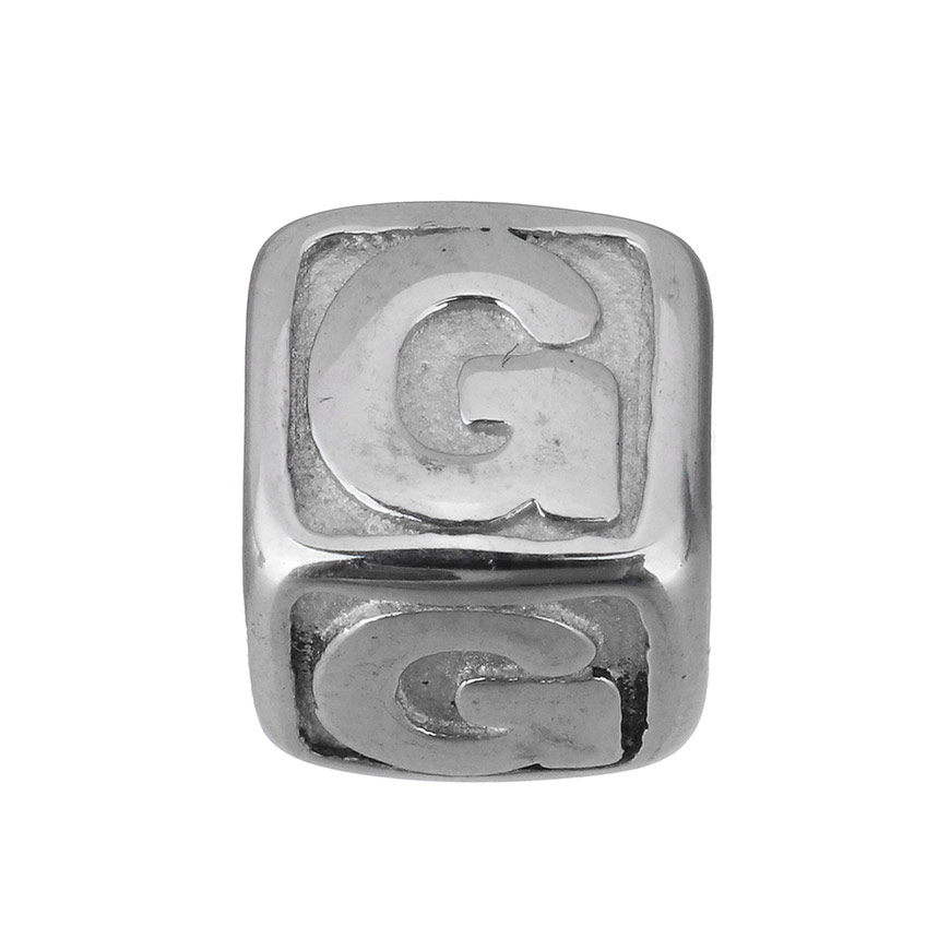 Šperky4U Navlékací ocelový přívěšek korálek - písmeno - K0011-G