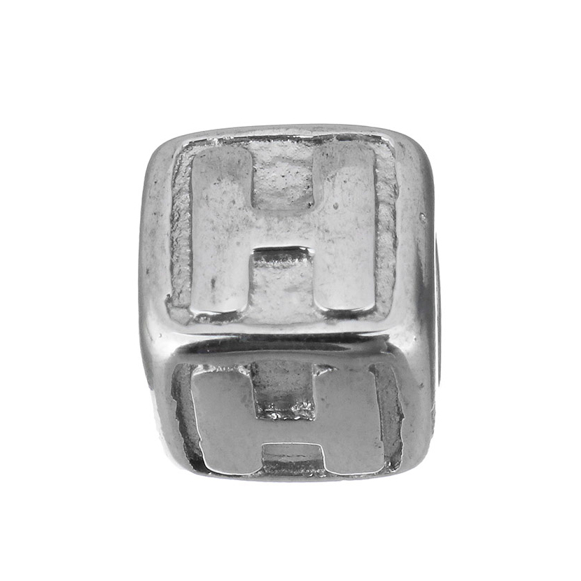Šperky4U Navlékací ocelový přívěšek korálek - písmeno - K0011-H