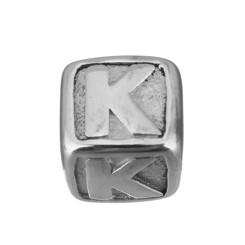Šperky4U Navlékací ocelový přívěšek korálek - písmeno - K0011-K