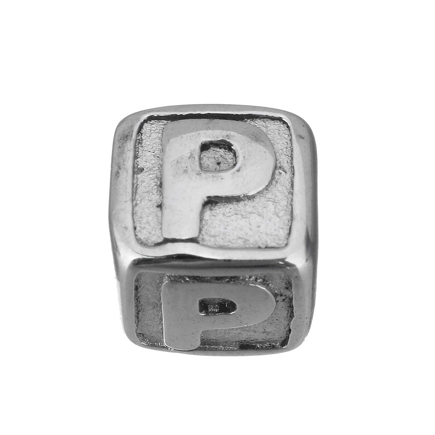 Šperky4U Navlékací ocelový přívěšek korálek - písmeno - K0011-P