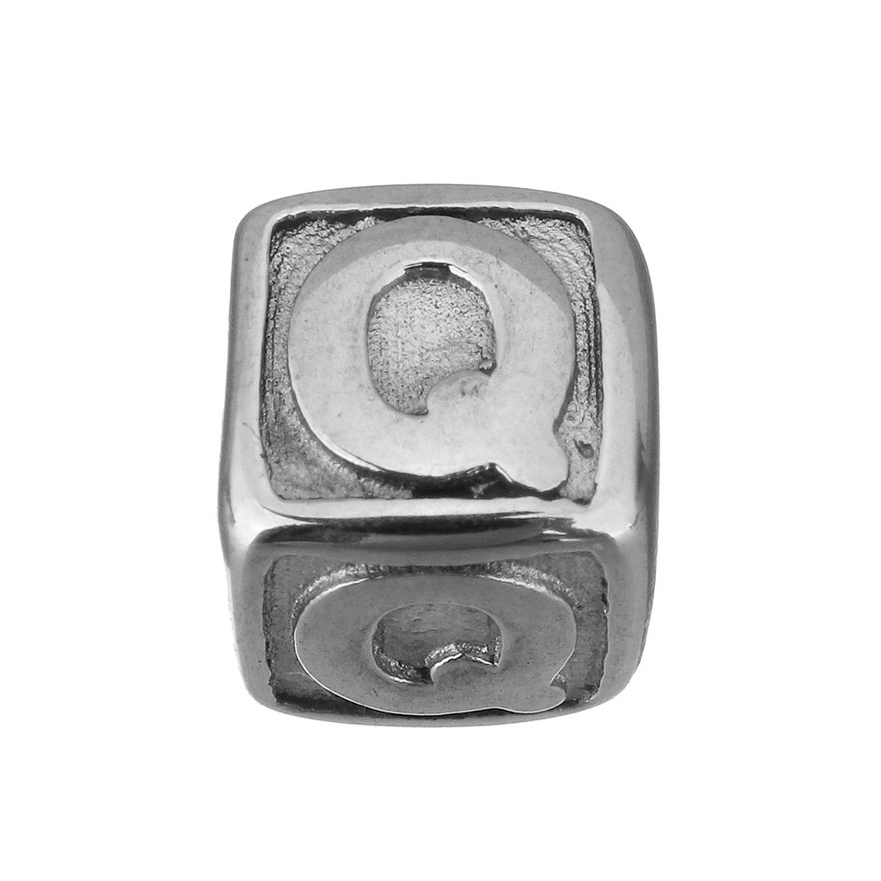 Šperky4U Navlékací ocelový přívěšek korálek - písmeno - K0011-Q