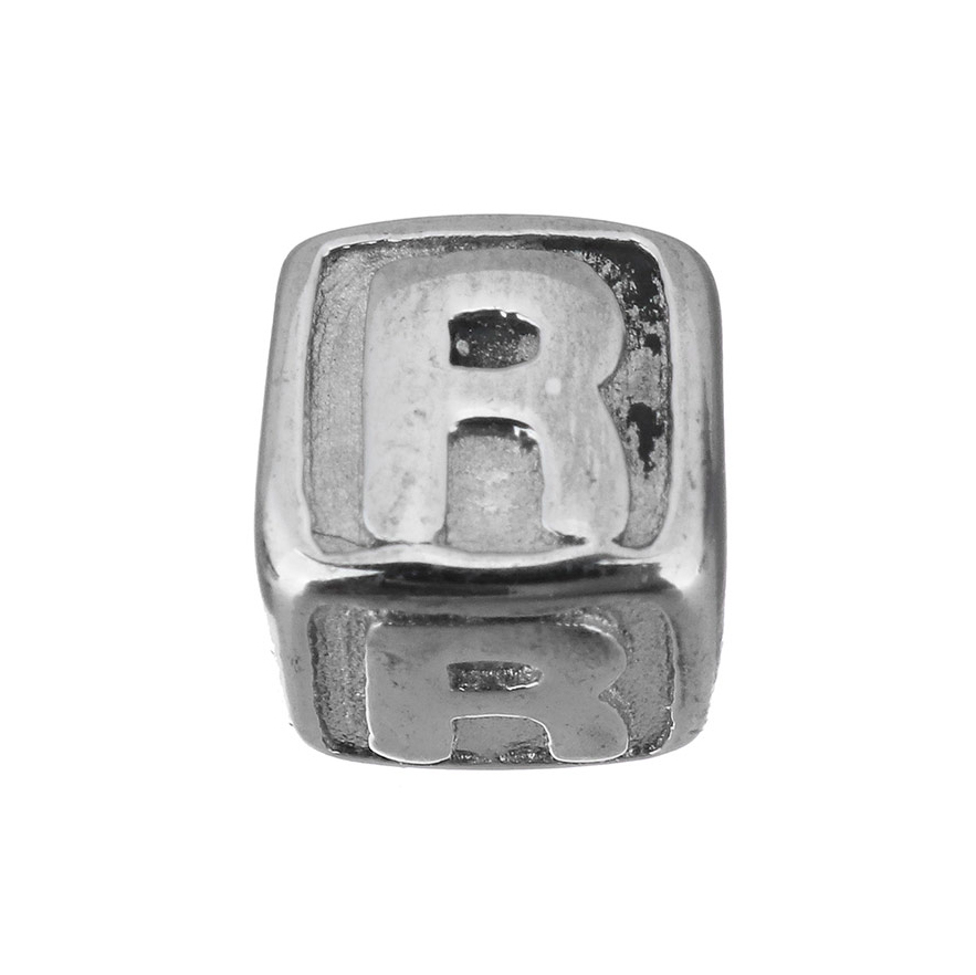 Šperky4U Navlékací ocelový přívěšek korálek - písmeno - K0011-R