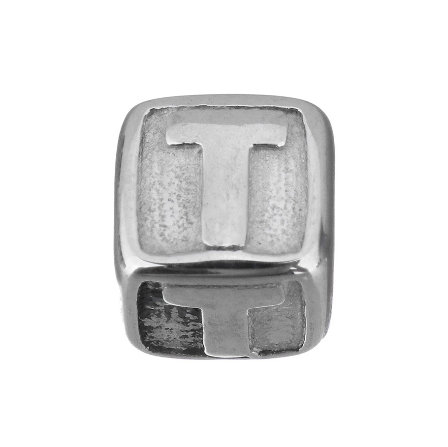 Šperky4U Navlékací ocelový přívěšek korálek - písmeno - K0011-T
