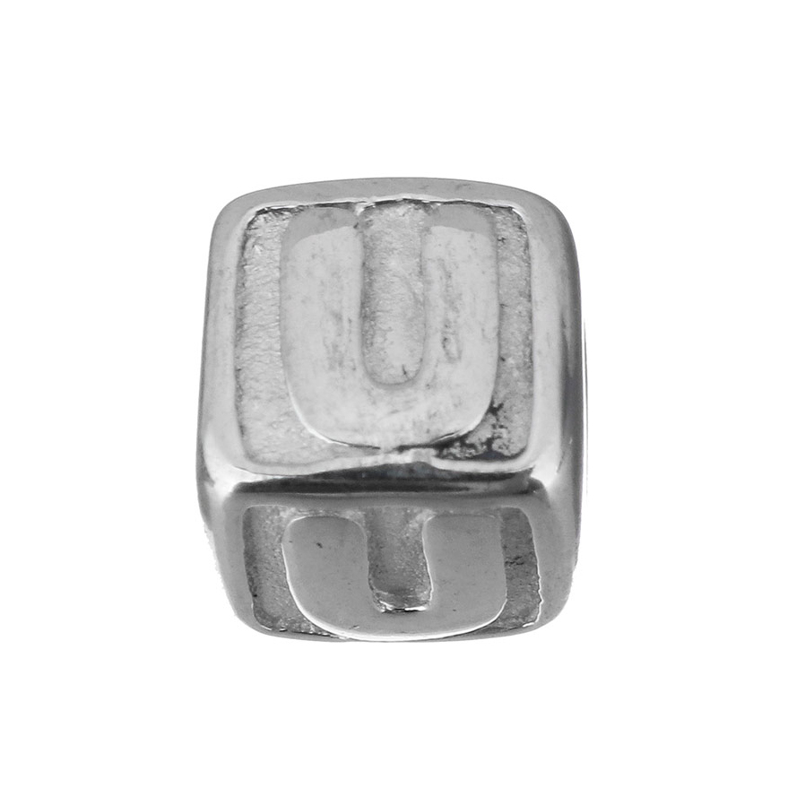 Šperky4U Navlékací ocelový přívěšek korálek - písmeno - K0011-U