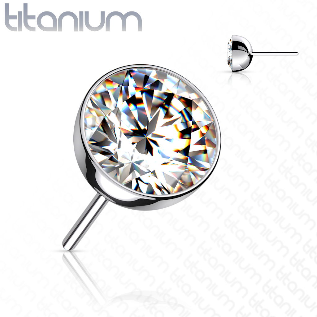 Šperky4U Kamínek k PUSH IN piercing do nosu TITAN - TIT1147C-050