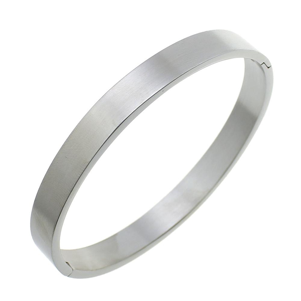 Šperky4U Ocelový náramek kruh otevírací, šíře 6 mm, matný - OPA1327-06
