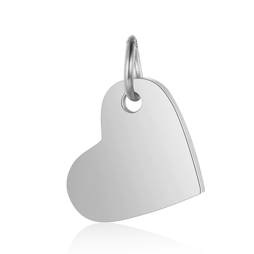 Šperky4U Malý ocelový přívěšek s kroužkem - srdce 14 mm - OK1397-ST