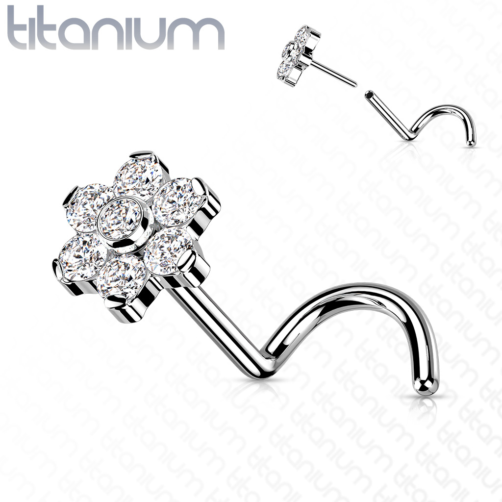 PUSH IN piercing do nosa TITAN, 0,8 x 6 mm